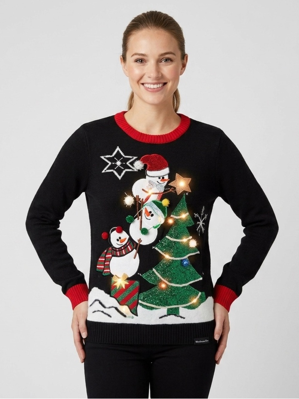 Warehouse One - Light up Snowman Christmas Sweater